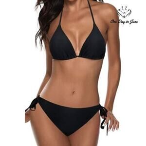 Charmleaks Halter Tie Side Bikini Swimsuit Size S